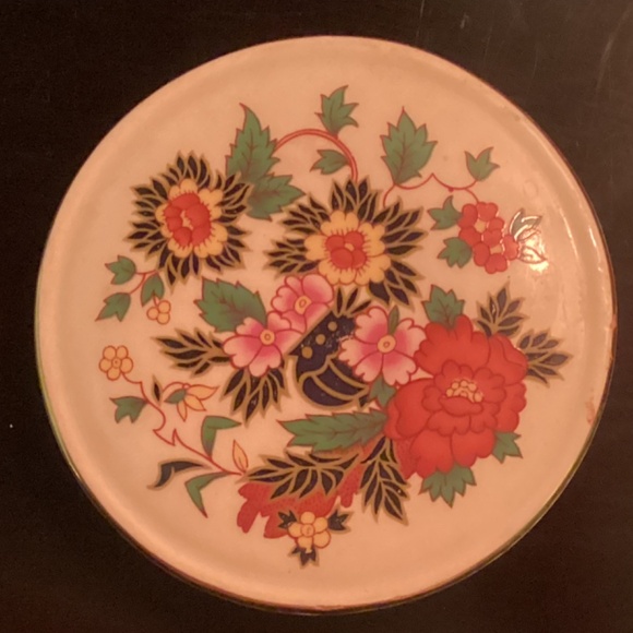 Sadler Ginger Jar & Matching Covered Trinket Dish Oriental Floral 24K Gold Trim - Picture 11 of 12